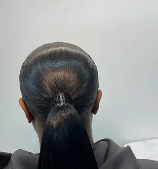 Sleek Ponytail with Natural Hair
