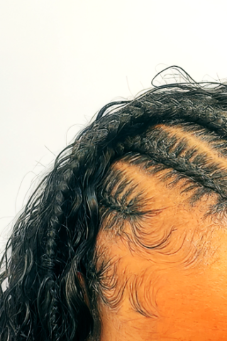Feed-in and sew-in (Half up, half down)