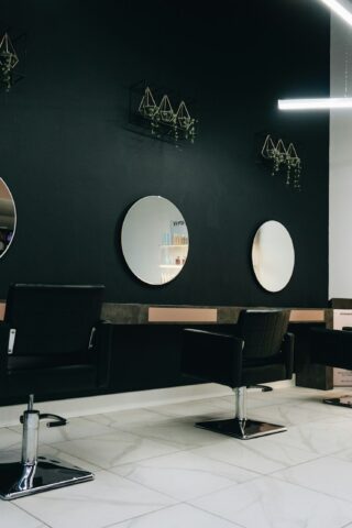 black and silver bar stools